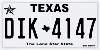 TX license plate DIK4147