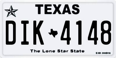 TX license plate DIK4148