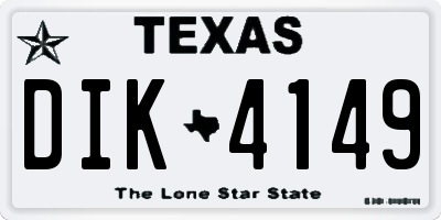TX license plate DIK4149