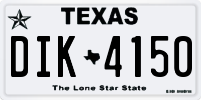 TX license plate DIK4150