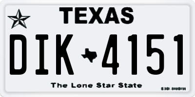 TX license plate DIK4151