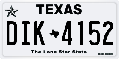 TX license plate DIK4152