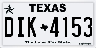 TX license plate DIK4153
