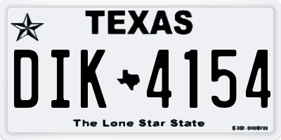 TX license plate DIK4154