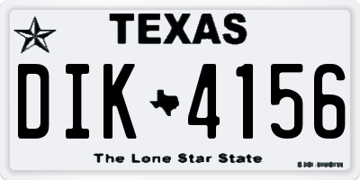 TX license plate DIK4156