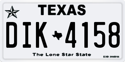 TX license plate DIK4158