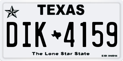 TX license plate DIK4159