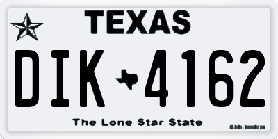 TX license plate DIK4162