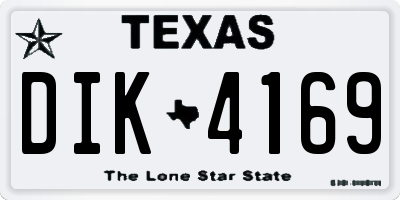 TX license plate DIK4169