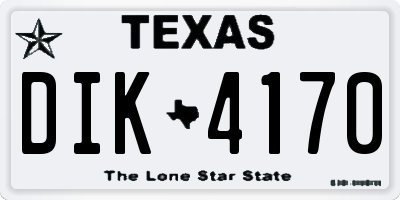 TX license plate DIK4170