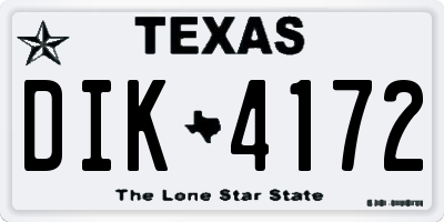 TX license plate DIK4172