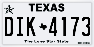 TX license plate DIK4173