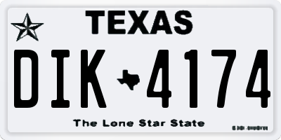TX license plate DIK4174