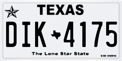 TX license plate DIK4175