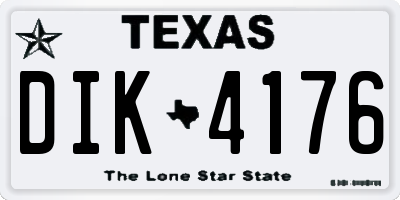 TX license plate DIK4176
