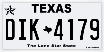 TX license plate DIK4179