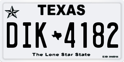 TX license plate DIK4182