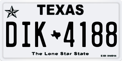 TX license plate DIK4188