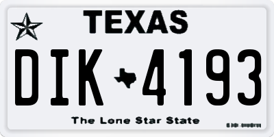 TX license plate DIK4193