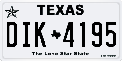 TX license plate DIK4195