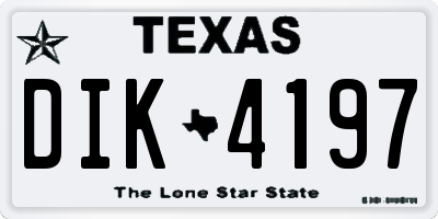 TX license plate DIK4197