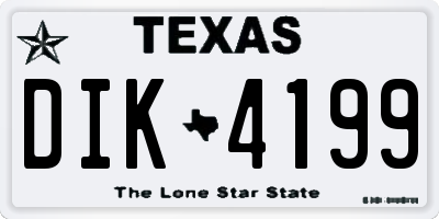 TX license plate DIK4199