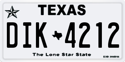 TX license plate DIK4212