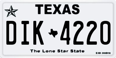 TX license plate DIK4220