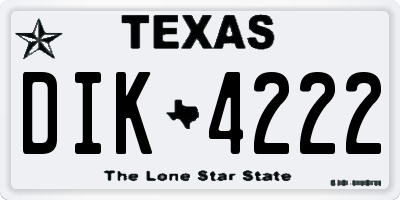 TX license plate DIK4222