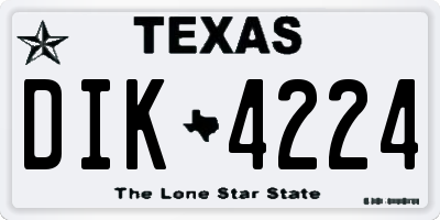 TX license plate DIK4224