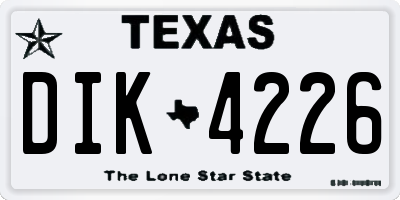 TX license plate DIK4226