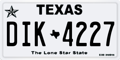 TX license plate DIK4227