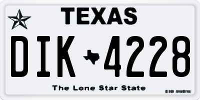 TX license plate DIK4228