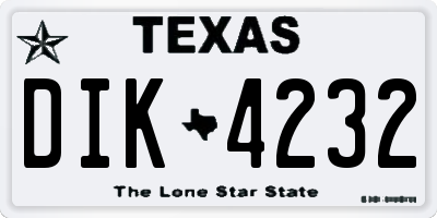 TX license plate DIK4232