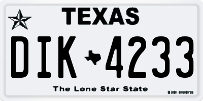 TX license plate DIK4233