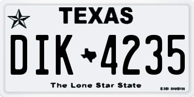 TX license plate DIK4235