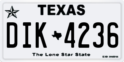 TX license plate DIK4236