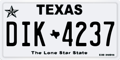 TX license plate DIK4237