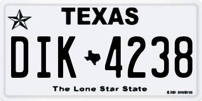 TX license plate DIK4238