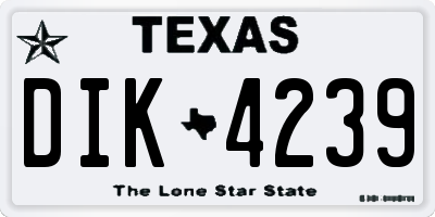 TX license plate DIK4239