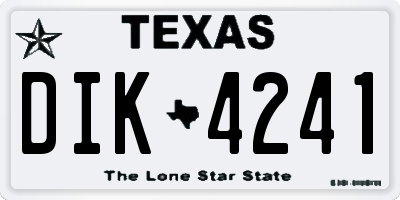 TX license plate DIK4241