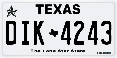 TX license plate DIK4243