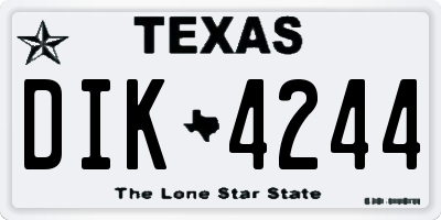 TX license plate DIK4244