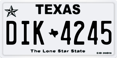 TX license plate DIK4245