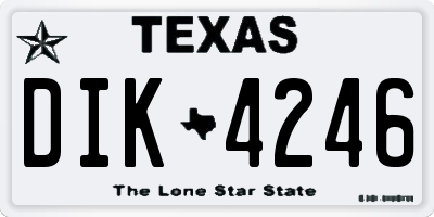 TX license plate DIK4246