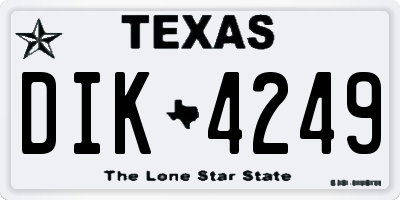 TX license plate DIK4249