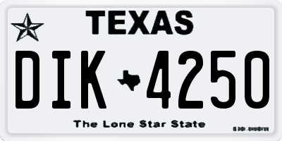 TX license plate DIK4250