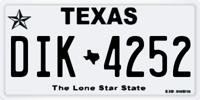 TX license plate DIK4252