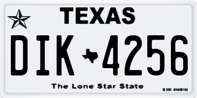 TX license plate DIK4256