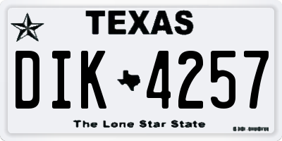 TX license plate DIK4257